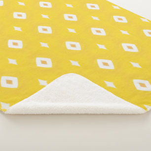 Modern geel geometrisch patroon sherpa deken