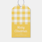 Modern geel geplakt patroon Vrolijk kerstfeest Cadeaulabel (Voorkant)