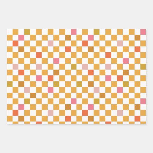 Modern geel geruit inpakpapier (Voorkant 2)