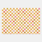 Modern geel geruit inpakpapier vel (Voorkant 2)