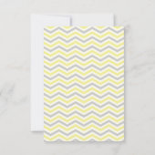 Modern geel grijs chevron zigzag bruiloft RSVP (Achterkant)