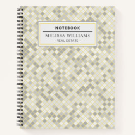 Modern Geel & Grijs Geometrisch Professioneel Notitieboek