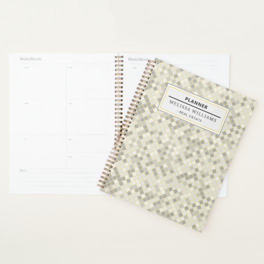 Modern Geel & Grijs Geometrisch Professioneel Planner (Display)