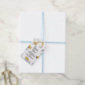 Modern Geel Grijs In Bouw Verjaardag Cadeaulabel (Met Touw)