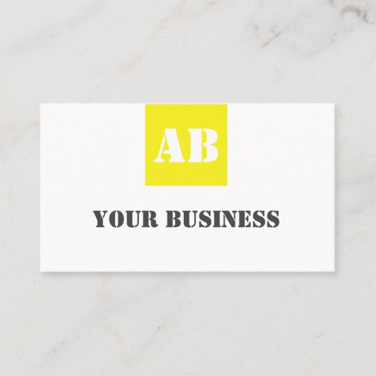 Modern geel grijs Monogram Constructie Elektrisch Visitekaartje (Voorkant)