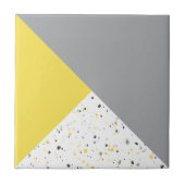 Modern Geel Grijs Terrazzo Tegeltje (Voorkant)
