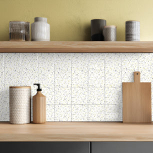 Modern Geel Grijs Terrazzo Tegeltje