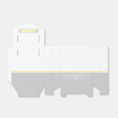 Modern geel, grijs, wit vintage bruiloft bedankdoosjes (Uitgevouwen)