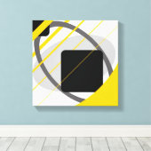 Modern Geel Grijs Zwart Off-Wit Ingepakt Canvas Afdruk (Insitu (Houten vloer))