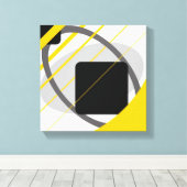 Modern geel grijs zwart van wit verpakt canvas (Insitu (Houten vloer))