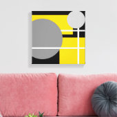 Modern Geel Grijs Zwart Wit Canvas Afdruk (Insitu (Woonkamer))
