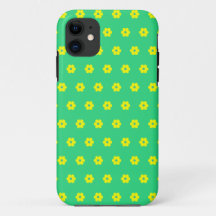 Modern  geel groen bloemen monogram