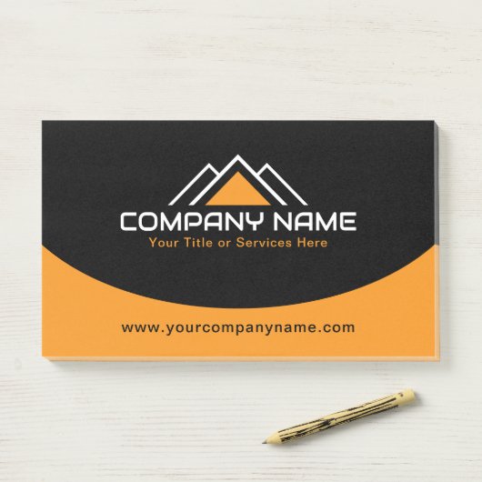 Modern Geel Huis Logo Dak Constructie Post-it® Notes (Op bureau)