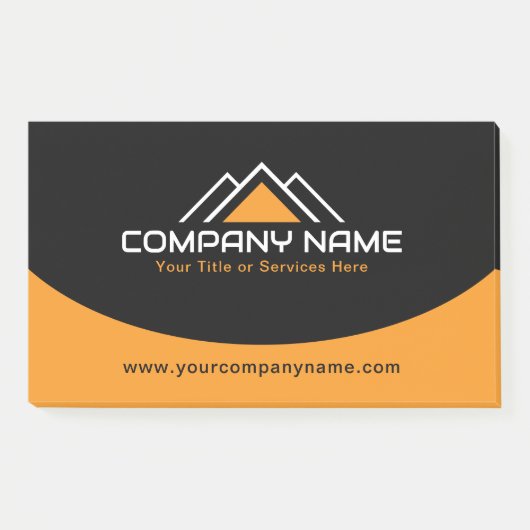 Modern Geel Huis Logo Dak Constructie Post-it® Notes (Voorkant)