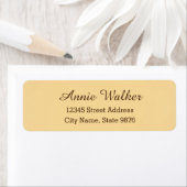 Modern -geel ivoor- retour adreslabel etiket (Insitu)