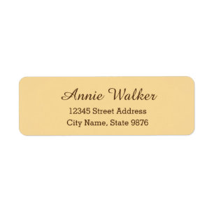 Modern -geel ivoor- retour adreslabel etiket