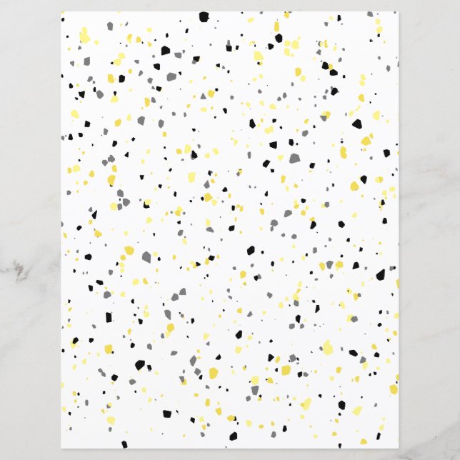 Modern Geel Klein Tiny Terrazzo Scrapbook Paper (Voorkant)