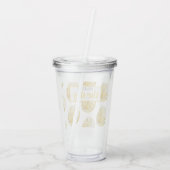 Modern geel lemonpatroon en knijp de dag in acryl drinkbeker (Achterkant)