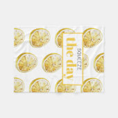 Modern geel lemonpatroon en knijp de dag in fleece deken (Voorkant (Horizontaal))