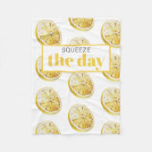 Modern geel lemonpatroon en knijp de dag in fleece deken (Voorkant)