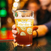 Modern geel lemonpatroon en knijp de dag in glas