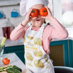 Modern geel lemonpatroon en knijp de dag in kinder schort<br><div class="desc">Modern geel lemonpatroon en knijp de dag in</div>