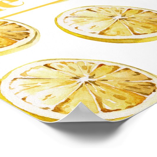 Modern geel lemonpatroon en knijp de dag in poster (Hoek)