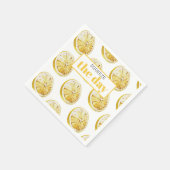 Modern geel lemonpatroon en knijp de dag in servet (Hoek)