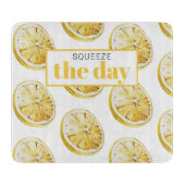 Modern geel lemonpatroon en knijp de dag in snijplank (Voorkant)