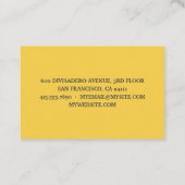 Modern geel lemonpatroon en knijp de dag in visitekaartje (Achterkant)