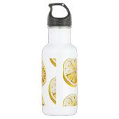 Modern geel lemonpatroon en knijp de dag in waterfles  (Achterkant)