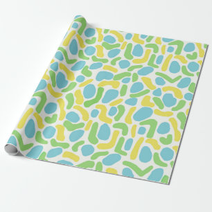 Modern Geel, Lime Green en Baby Blue Abstract Cadeaupapier