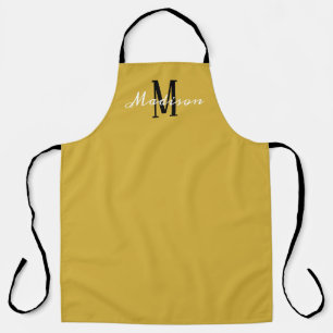 Modern Geel Manuscript Monogram Aangepast Schort
