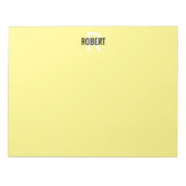 Modern geel monogram naam notitieblok (Voorkant)