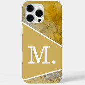Modern geel mosterdmonogram Case-Mate iPhone case (Achterkant)