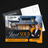 Modern Geel net verkocht makelaar Realtor Briefkaart