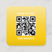 Modern geel Ombre Gradient Custom Logo QR Code Vierkante Visitekaartje (Achterkant)