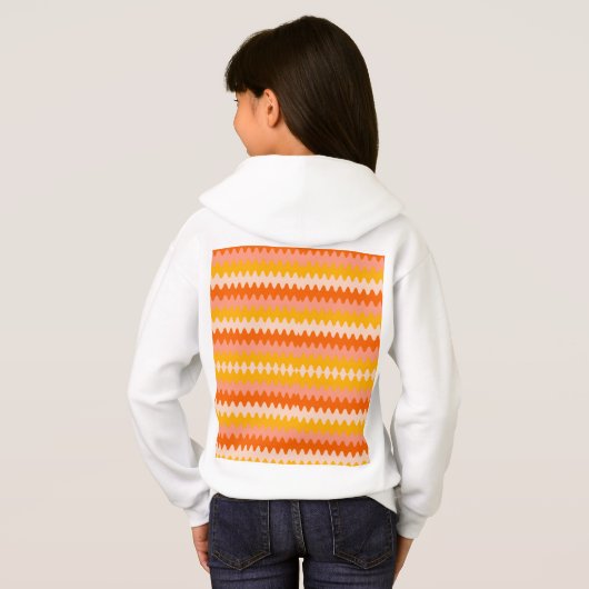 Modern Geel, Oranje & Wit Zig Zag Patroon (Achterkant volledig)