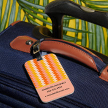 Modern Geel, Oranje & Wit Zig Zag Patroon