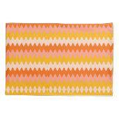 Modern Geel, Oranje & Wit Zig Zag Patroon Kussensloop (Achterkant)