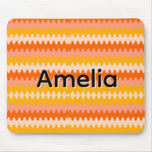 Modern Geel, Oranje & Wit Zig Zag Patroon