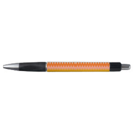 Modern Geel, Oranje & Wit Zig Zag Patroon Pen
