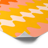 Modern Geel, Oranje & Wit Zig Zag Patroon Poster (Hoek)