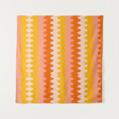 Modern Geel, Oranje & Wit Zig Zag Patroon Wandkleed (Voorkant (horizontaal))