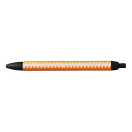 Modern Geel, Oranje & Wit Zig Zag Patroon Zwarte Inkt Pen