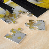 Modern Geel Paarse Blauw Helder Levendig Bos Legpuzzel (Zijkant)