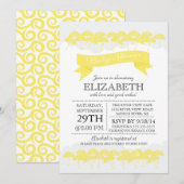 Modern geel paraplu neutraal Baby shower Kaart (Voorkant / Achterkant)