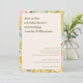 Modern geel pastel Abstract werveling Vrijgezellen Kaart (Staand voorkant)