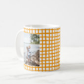 Modern geel patroon met tekening 2 Foto Koffiemok (Voorkant links)