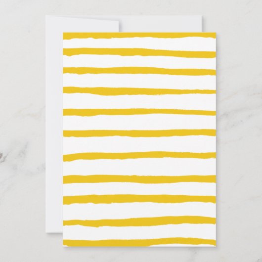 Modern geel penseelscript foto Afstuderen Aankondiging (Achterkant)